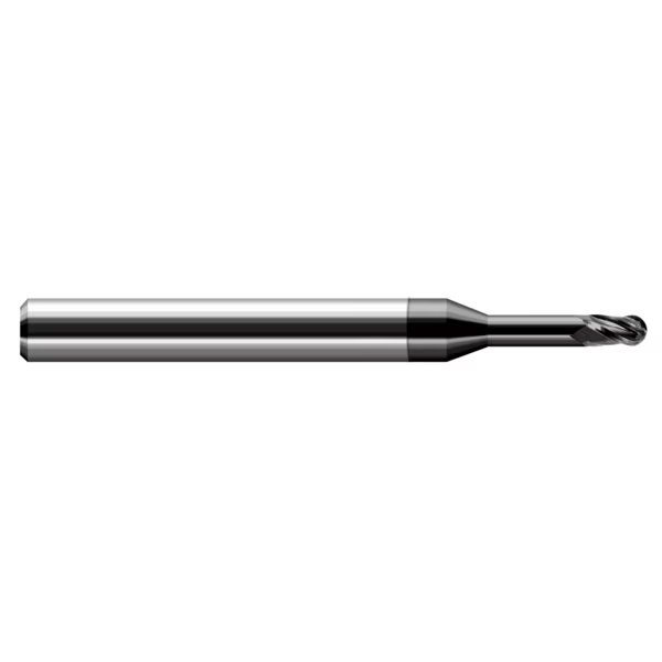 Miniature End Mill - Ball - Long Reach, Stub Flute, 0.0300